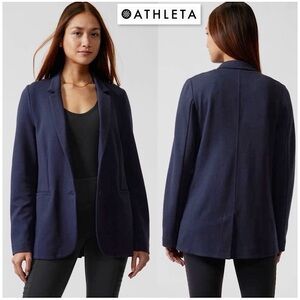 NEW ATHLETA Venice Blazer Navy Heather Jacket 983734 Size 10 Work Travel Career